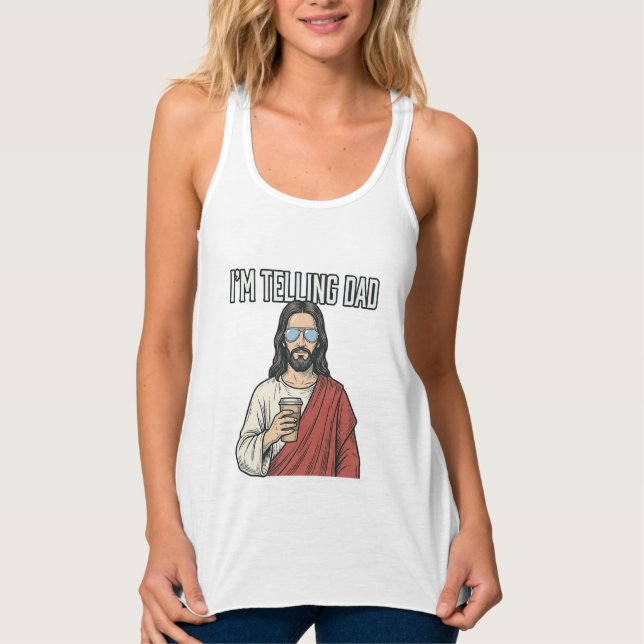 Funny Christian Dad Quote Vintage Singlet (Front)