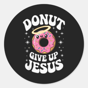Funny Christian Donut Cute Faith Humor Retro Jesus Classic Round Sticker