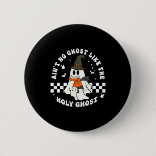 Funny Christian Ghost With Bible Retro Catholic Cu 6 Cm Round Badge