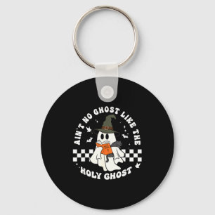 Funny Christian Ghost With Bible Retro Catholic Cu Key Ring
