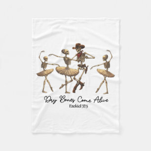 Funny Christian Halloween Ballet Cowboy Skeleton P Fleece Blanket