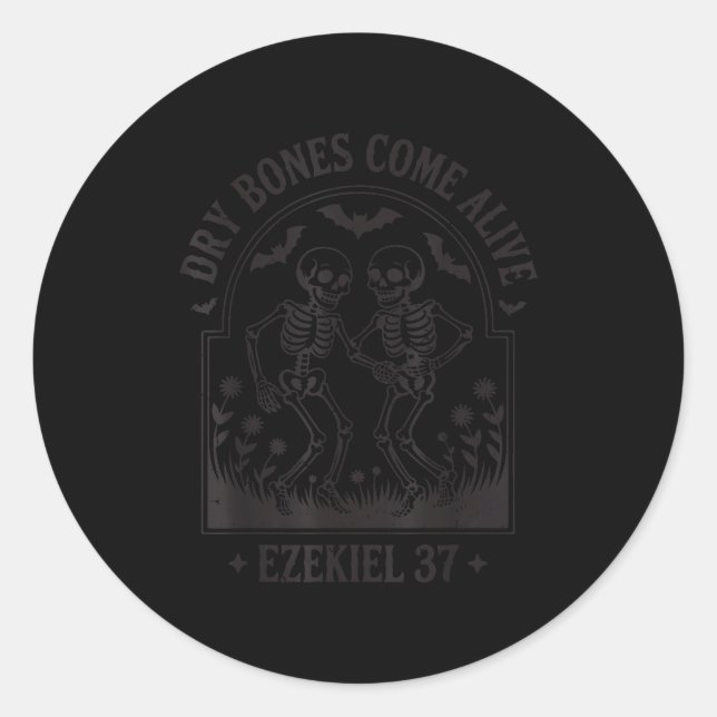 Funny Christian Halloween Dry Bones Come Alive Jes Classic Round Sticker (Front)