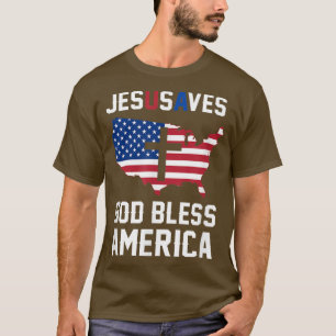 Funny Christian Jesus Saves Patriotic USA God Bles T-Shirt