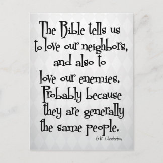 Funny Christian Religious Quote GK Chesterton Postcard