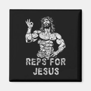 Funny Christian Reps 4 Jesus Funny Workout Bodybui Magnet