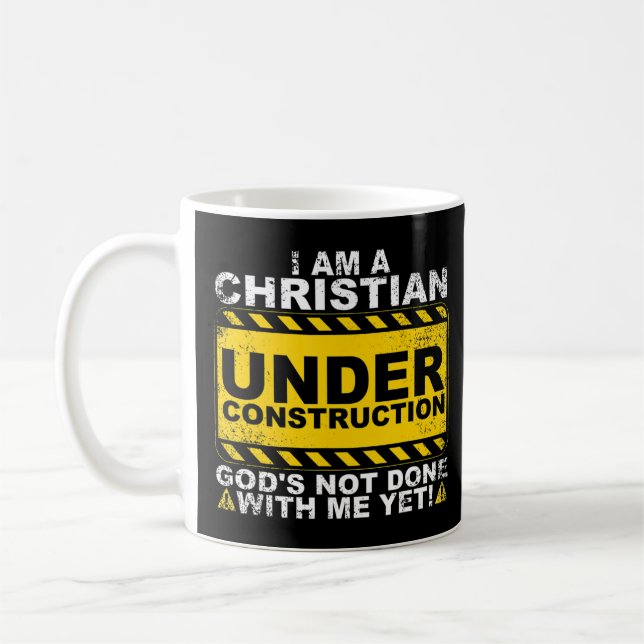 Funny Christian Under Construction Gift Catholic M Coffee Mug (Left)