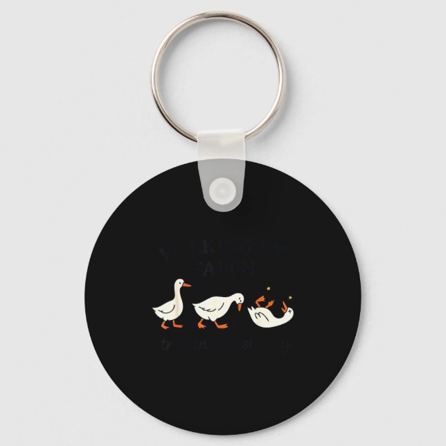 Funny Christian – Walking By Faith Tripng Constant Key Ring (Front)