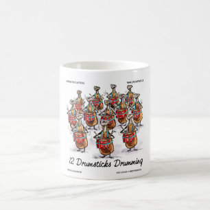 Funny Christmas 12 Drumsticks Drumming Gifts & Tee Coffee Mug