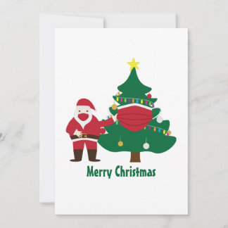 Funny Christmas 2020 Santa and decorated tree Holiday Card