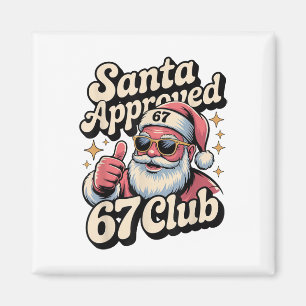 Funny Christmas 67 Meme - Retro Santa Approved 67  Magnet