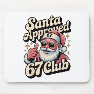 Funny Christmas 67 Meme - Retro Santa Approved 67  Mouse Pad