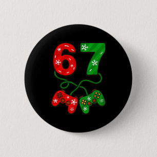 Funny Christmas 67 Meme Six Seven Video Games Game 6 Cm Round Badge