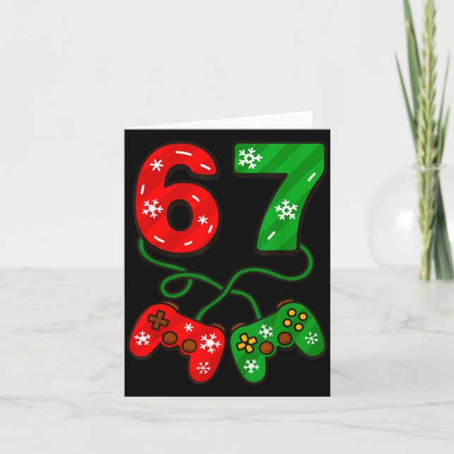 Funny Christmas 67 Meme Six Seven Video Games Game Card (Front)
