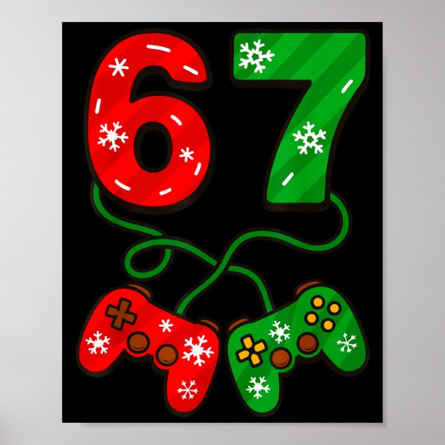 Funny Christmas 67 Meme Six Seven Video Games Game Poster (Front)