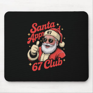 Funny Christmas 67 Santa - Retro Santa Approved 67 Mouse Pad