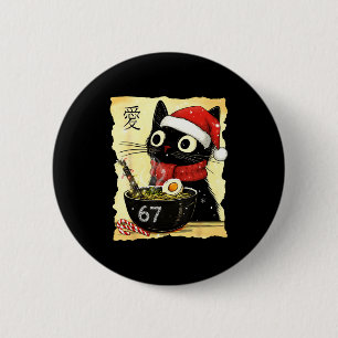 Funny Christmas 67 Six Seven Cat Ramen Japanese Ka 6 Cm Round Badge