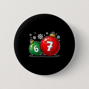 Funny Christmas 67 Six Seven Meme Gen Alpha Slang  6 Cm Round Badge
