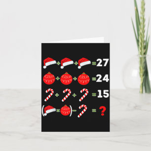 Funny Christmas 6 7 Puzzle Santa Hat Ornament Cand Card