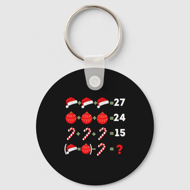 Funny Christmas 6 7 Puzzle Santa Hat Ornament Cand Key Ring (Front)