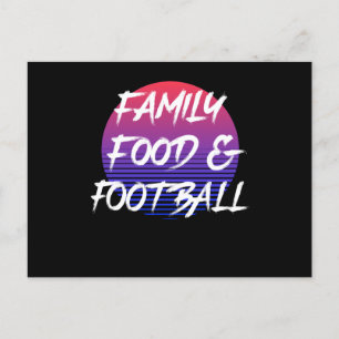 Funny Christmas 80s Family Food And Football Postcard