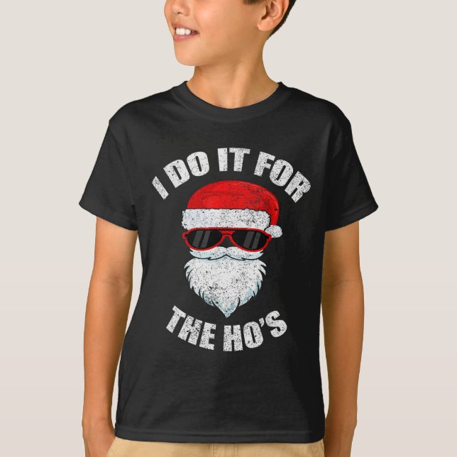 Funny Christmas Adult Naughty Dirty Pajama, Ho Pj, T-Shirt (Front)