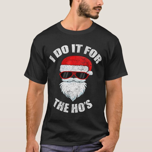 Funny Christmas Adult Naughty Dirty Pajama, Ho Pj, T-Shirt (Front)