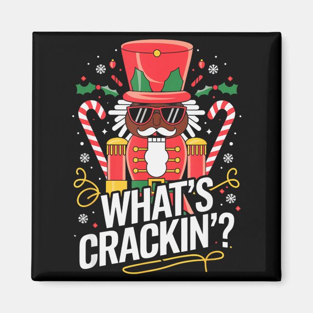 Funny Christmas African American Nutcracker Men Wo Magnet (Front)