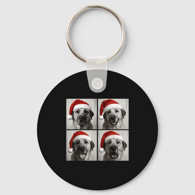 Funny Christmas Anatolian Shepherd Santa Dog Photo Key Ring (Front)