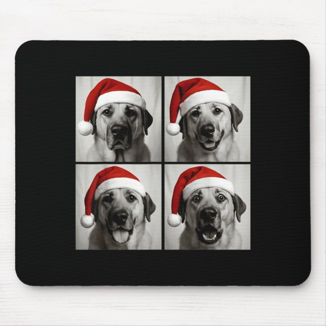 Funny Christmas Anatolian Shepherd Santa Dog Photo Mouse Pad (Front)