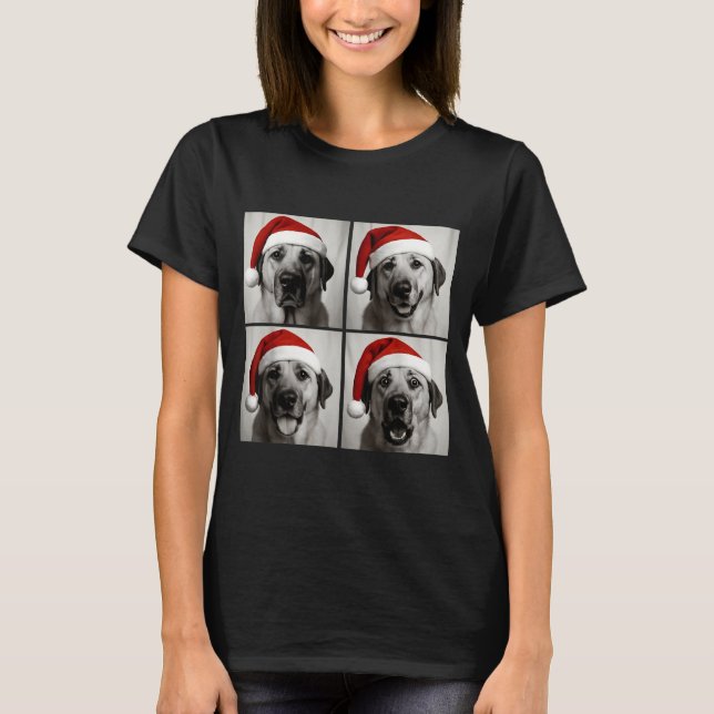 Funny Christmas Anatolian Shepherd Santa Dog Photo T-Shirt (Front)