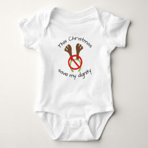 Funny Christmas Antler Protest Baby Bodysuit