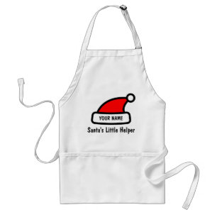 Funny Christmas apron with Santa Claus hat design