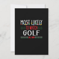 Funny Christmas Art Most Likely To Watch Golf All