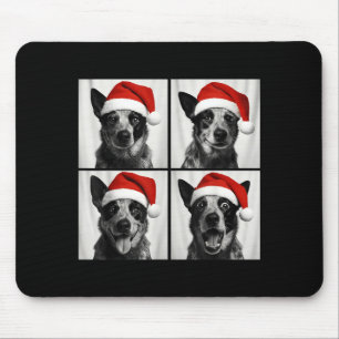 Funny Christmas Australian Cattle Dog Santa Photo Mouse Pad