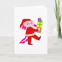 funny christmas axolotl santa claus