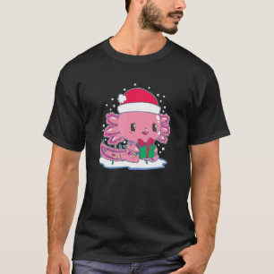 Funny Christmas Axolotl Santa Mexican Salamander L T-Shirt