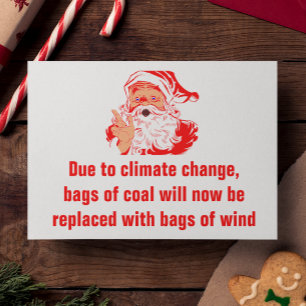 Funny Christmas: Bag of Coal is now wind Postcard