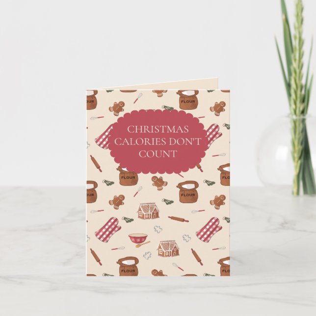 Funny Christmas Baking Gingerbread  Card (Front)
