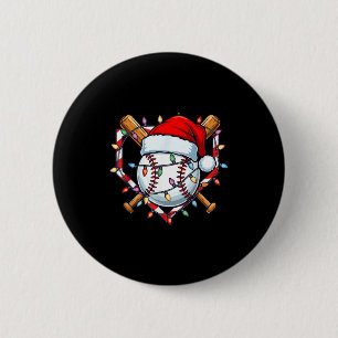 Funny Christmas Baseball Santa Hat For Baseball Pl 6 Cm Round Badge