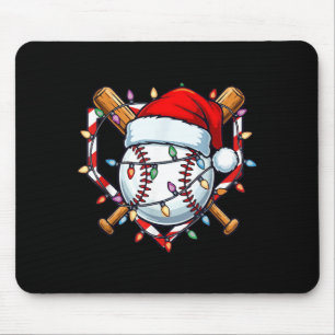 Funny Christmas Baseball Santa Hat For Baseball Pl Mouse Pad
