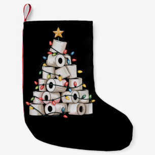 Funny Christmas Bathroom Toilet Paper Tree Humour Small Christmas Stocking