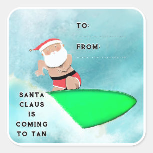Funny Christmas Beach Gift Tags