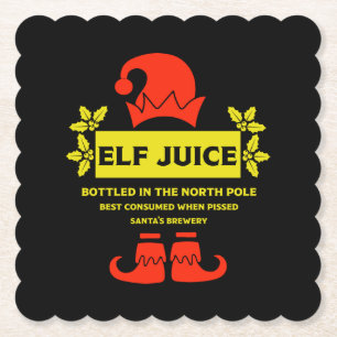 Funny Christmas Beer Labels Paper Coaster