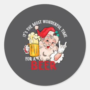 Funny Christmas Beer Meme Most Wonderful For Craft Classic Round Sticker