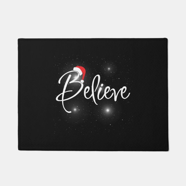 Funny Christmas Believe Quotes Doormat (Front)
