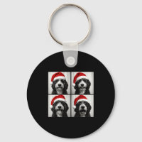 Funny Christmas Bernedoodle Santa Doodle Dog Photo