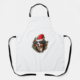 Funny Christmas Bernese Mountain Dog Apron