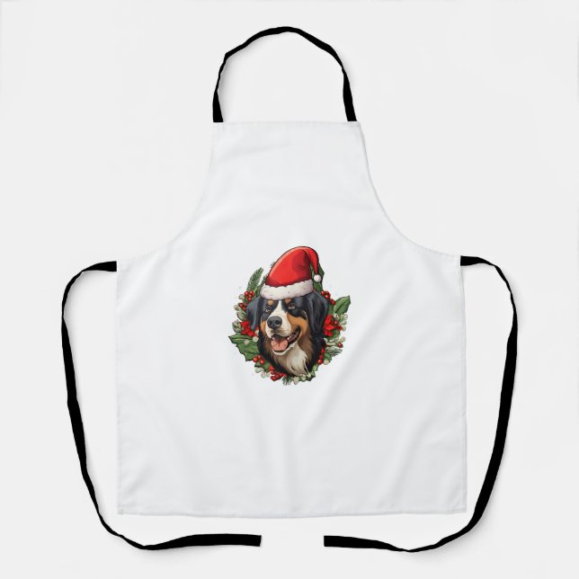 Funny Christmas Bernese Mountain Dog  Apron (Front)