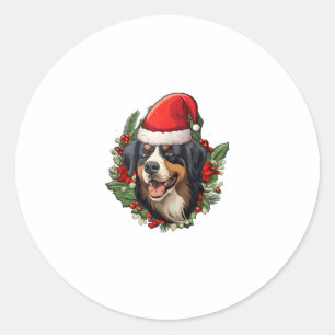 Funny Christmas Bernese Mountain Dog Classic Round Sticker