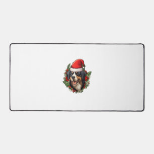 Funny Christmas Bernese Mountain Dog Desk Mat
